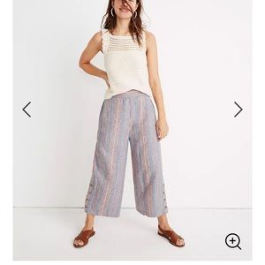 Madewell Side Button Huston Pull-on Crop Pants